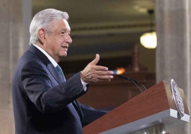 El presidente Andrés Manuel López Obrador, en su conferencia matutina en Palacio Nacional. Foto: Presidencia.